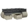 Set de sofás de jardín 7 pzas con cojines ratán PE gris claro by , Garden sets - Ref: Foro24-3264118, Price: 484,62 €, Discou...