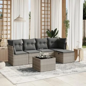 Set de sofás de jardín 6 pzas y cojines ratán sintético gris by , Garden sets - Ref: Foro24-3263148, Price: 381,42 €, Discoun...