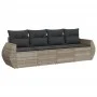 Set de sofás de jardín 4 pzas y cojines ratán sintético gris by , Garden sets - Ref: Foro24-3221081, Price: 296,84 €, Discoun...