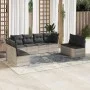 Gartensofagarnitur 8-teilig mit grauen Polstern aus synthetischem Rattan von , Gartensets - Ref: Foro24-3249291, Preis: 546,4...