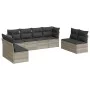 Gartensofagarnitur 8-teilig mit grauen Polstern aus synthetischem Rattan von , Gartensets - Ref: Foro24-3249291, Preis: 546,4...