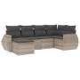 Set de sofás de jardín 6 pzas y cojines ratán sintético gris by , Modular outdoor sofas - Ref: Foro24-3221661, Price: 428,47 ...