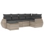 Set de sofás de jardín 6 pzas y cojines ratán sintético gris by , Modular outdoor sofas - Ref: Foro24-3221661, Price: 418,85 ...