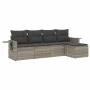 Gartensofa-Set und Kissen, 5-teilig, aus hellem grauem Kunststoff-Rattan. von , Gartensets - Ref: Foro24-3220091, Preis: 322,...