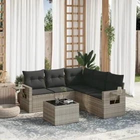 Set de sofás de jardín 6 pzas y cojines ratán sintético gris by , Garden sets - Ref: Foro24-3220161, Price: 415,24 €, Discoun...