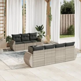 Set de sofás de jardín 8 pzas y cojines ratán sintético gris by , Garden sets - Ref: Foro24-3221131, Price: 577,24 €, Discoun...