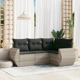 Set de sofás de jardín 4 pzas y cojines ratán sintético gris by , Garden sets - Ref: Foro24-3221311, Price: 325,28 €, Discoun...