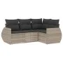 Set de sofás de jardín 4 pzas y cojines ratán sintético gris by , Garden sets - Ref: Foro24-3221311, Price: 325,28 €, Discoun...