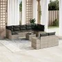 Set sofás jardín 10 pzas con cojines ratán sintético gris claro by , Garden sets - Ref: Foro24-3223031, Price: 690,41 €, Disc...