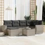 Set de sofás de jardín 7 pzas con cojines ratán PE gris claro by , Garden sets - Ref: Foro24-3254009, Price: 490,40 €, Discou...