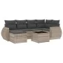 Set de sofás de jardín 7 pzas con cojines ratán PE gris claro by , Garden sets - Ref: Foro24-3254009, Price: 490,40 €, Discou...