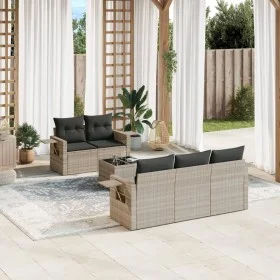 Gartensofagarnitur 6-teilig mit grauen Polstern aus synthetischem Rattan von , Gartensets - Ref: Foro24-3219901, Preis: 432,1...