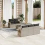 Gartensofagarnitur 6-teilig mit grauen Polstern aus synthetischem Rattan von , Gartensets - Ref: Foro24-3219901, Preis: 431,8...