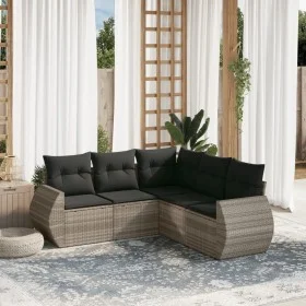 Set de sofás jardín y cojines 5 pzas ratán sintético gris claro by , Garden sets - Ref: Foro24-3221351, Price: 383,28 €, Disc...