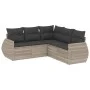 Set de sofás jardín y cojines 5 pzas ratán sintético gris claro by , Garden sets - Ref: Foro24-3221351, Price: 383,28 €, Disc...