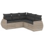 Set de sofás jardín y cojines 5 pzas ratán sintético gris claro by , Garden sets - Ref: Foro24-3221351, Price: 367,97 €, Disc...