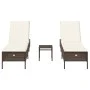 Liegewagenset mit Kissen, 3-teilig, braunes Kunststoffrattan. von , Liegen - Ref: Foro24-3284264, Preis: 309,99 €, Rabatt: %