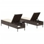 Juego de tumbonas con cojín 3 piezas ratán sintético marrón by , Loungers - Ref: Foro24-3284264, Price: 315,86 €, Discount: %