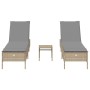 Juego de tumbonas con cojín 3 piezas ratán sintético beige by , Loungers - Ref: Foro24-3284266, Price: 316,61 €, Discount: %