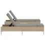 Juego de tumbonas con cojín 3 piezas ratán sintético beige de , Tumbonas - Ref: Foro24-3284266, Precio: 316,10 €, Descuento: %