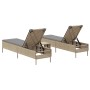 Liegewagen-Set mit Kissen, 3-teilig, aus synthetischem Rattan in Beige. von , Liegen - Ref: Foro24-3284266, Preis: 316,61 €, ...