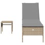 Juego de tumbonas con cojín 3 piezas ratán sintético beige by , Loungers - Ref: Foro24-3284266, Price: 316,61 €, Discount: %