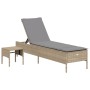 Juego de tumbonas con cojín 3 piezas ratán sintético beige by , Loungers - Ref: Foro24-3284266, Price: 316,61 €, Discount: %