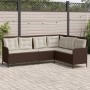 Sofá de jardín en forma de L con cojines ratán sintético marrón by , Outdoor sofas - Ref: Foro24-369001, Price: 324,22 €, Dis...