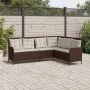 Sofá de jardín en forma de L con cojines ratán sintético marrón by , Outdoor sofas - Ref: Foro24-369001, Price: 356,26 €, Dis...