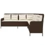 L-förmiges Gartensofa mit braunen Kissen aus synthetischem Rattan. von , Outdoor-Sofas - Ref: Foro24-369001, Preis: 356,26 €,...