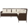 Sofá de jardín en forma de L con cojines ratán sintético marrón by , Outdoor sofas - Ref: Foro24-369001, Price: 324,22 €, Dis...