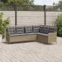 Sofá de jardín en forma de L con cojines ratán sintético beige by , Outdoor sofas - Ref: Foro24-369003, Price: 356,26 €, Disc...