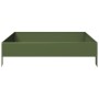 Arriate de acero verde oliva 100x100x26 cm de , Maceteros y jardineras - Ref: Foro24-851020, Precio: 41,36 €, Descuento: %