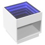 Mesita de noche con Infinity LED blanca 50x50x50 cm by , Nightstands - Ref: Foro24-3284084, Price: 85,73 €, Discount: %