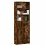Aparador con LED madera ingeniería roble ahumado 69x32,5x200 cm de , Aparadores - Ref: Foro24-3307909, Precio: 121,24 €, Desc...