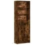 Aparador con LED madera ingeniería roble ahumado 69x32,5x200 cm de , Aparadores - Ref: Foro24-3307909, Precio: 121,24 €, Desc...