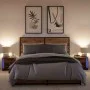Mesita de noche luces LED 2 uds madera ingeniería roble ahumado de , Mesitas de noche - Ref: Foro24-852056, Precio: 87,93 €, ...