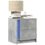 Mesita de noche luces LED 2 uds madera ingeniería gris hormigón by , Nightstands - Ref: Foro24-852054, Price: 87,42 €, Discou...