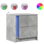 Mesita de noche luces LED 2 uds madera ingeniería gris hormigón by , Nightstands - Ref: Foro24-852054, Price: 88,60 €, Discou...