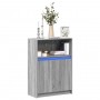 Aparador con LED madera de ingeniería gris Sonoma 72x34x100 cm by , Sideboards - Ref: Foro24-852164, Price: 77,34 €, Discount: %