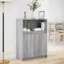 Aparador con LED madera de ingeniería gris Sonoma 72x34x100 cm by , Sideboards - Ref: Foro24-852164, Price: 76,44 €, Discount: %