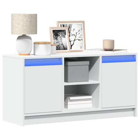 TV-Möbel mit LED-Beleuchtung aus weißem Ingenieurholz, 100x34x50 cm. von , TV-Möbel - Ref: Foro24-852187, Preis: 75,63 €, Rab...
