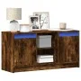 Mueble de TV LED madera ingeniería roble ahumado 100x34x50 cm by , TV Furniture - Ref: Foro24-852191, Price: 80,47 €, Discoun...