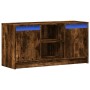 Mueble de TV LED madera ingeniería roble ahumado 100x34x50 cm by , TV Furniture - Ref: Foro24-852191, Price: 81,60 €, Discoun...
