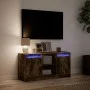 Mueble de TV LED madera ingeniería roble ahumado 100x34x50 cm by , TV Furniture - Ref: Foro24-852191, Price: 80,47 €, Discoun...
