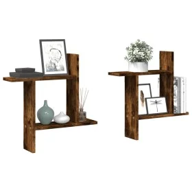 Estantes pared 2 uds madera ingeniería roble ahumado 50x12x50cm by , Shelves and shelves - Ref: Foro24-853258, Price: 26,83 €...