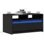 Mesa de centro con luces LED madera de ingeniería negra by , Coffee table - Ref: Foro24-851992, Price: 110,04 €, Discount: %
