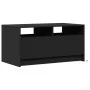 Mesa de centro con luces LED madera de ingeniería negra by , Coffee table - Ref: Foro24-851992, Price: 110,04 €, Discount: %