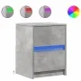 Mesita de noche luces LED 2 uds madera ingeniería gris hormigón de , Mesitas de noche - Ref: Foro24-852040, Precio: 88,77 €, ...
