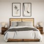 Mesita de noche luces LED 2 uds madera ingeniería roble ahumado by , Nightstands - Ref: Foro24-852042, Price: 84,71 €, Discou...